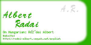 albert radai business card